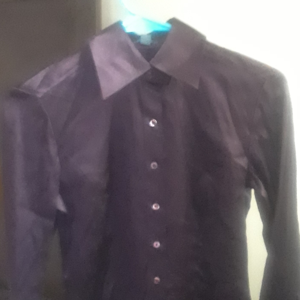 Beautiful silk purple ann taylor button up blouse